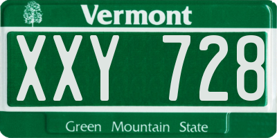 VT license plate XXY728