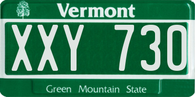 VT license plate XXY730