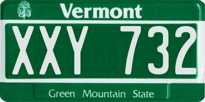 VT license plate XXY732