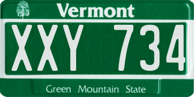 VT license plate XXY734