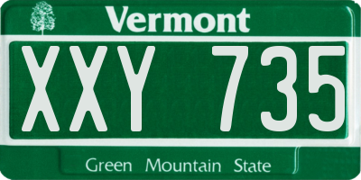 VT license plate XXY735
