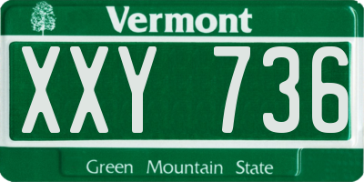 VT license plate XXY736