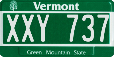 VT license plate XXY737