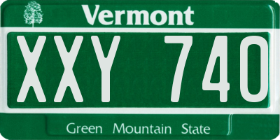 VT license plate XXY740