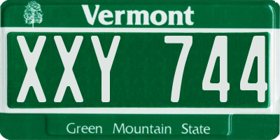 VT license plate XXY744
