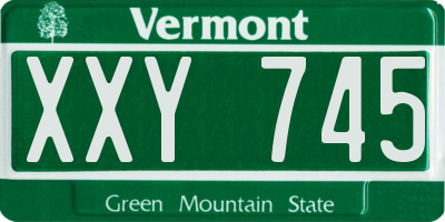 VT license plate XXY745