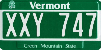 VT license plate XXY747