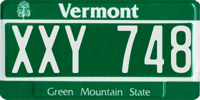 VT license plate XXY748