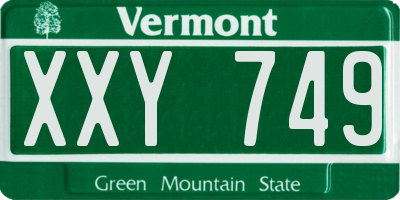 VT license plate XXY749