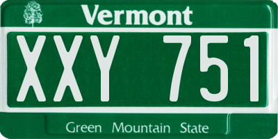 VT license plate XXY751