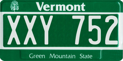 VT license plate XXY752