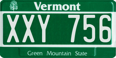 VT license plate XXY756