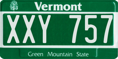 VT license plate XXY757