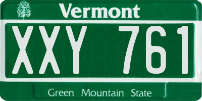 VT license plate XXY761