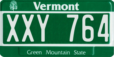 VT license plate XXY764