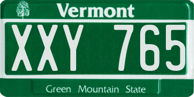 VT license plate XXY765