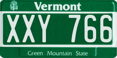 VT license plate XXY766