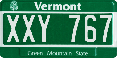 VT license plate XXY767