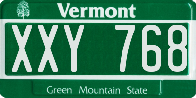 VT license plate XXY768