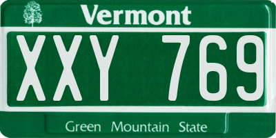VT license plate XXY769