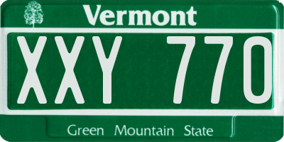 VT license plate XXY770