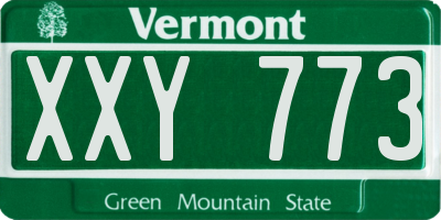 VT license plate XXY773