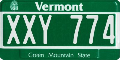 VT license plate XXY774
