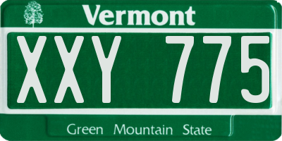 VT license plate XXY775