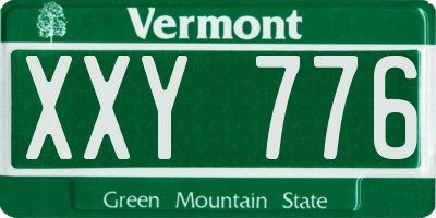 VT license plate XXY776