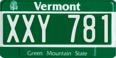VT license plate XXY781