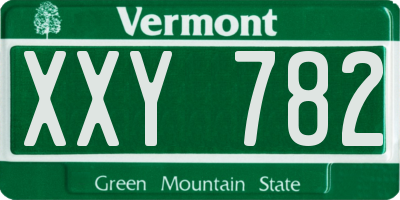 VT license plate XXY782