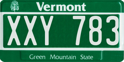 VT license plate XXY783