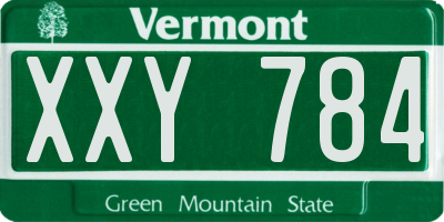 VT license plate XXY784