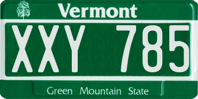 VT license plate XXY785