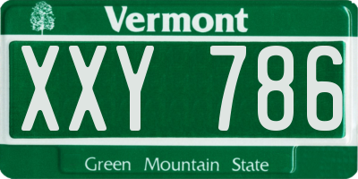 VT license plate XXY786