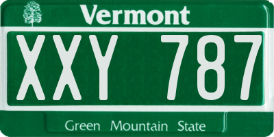 VT license plate XXY787