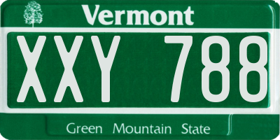 VT license plate XXY788