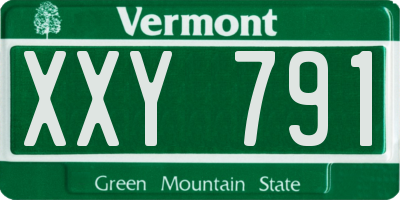 VT license plate XXY791