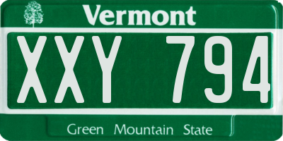 VT license plate XXY794