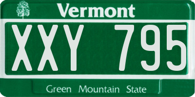 VT license plate XXY795