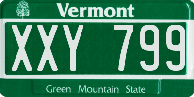 VT license plate XXY799