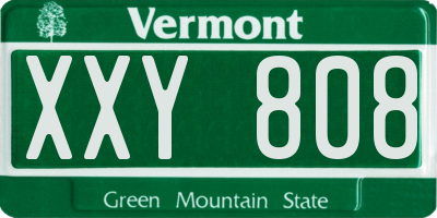 VT license plate XXY808