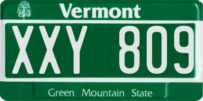 VT license plate XXY809