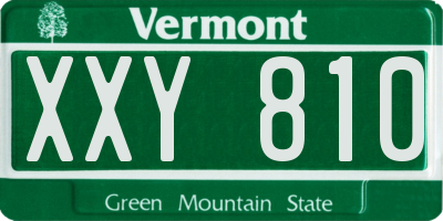 VT license plate XXY810