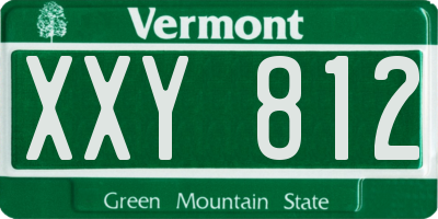 VT license plate XXY812