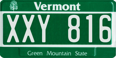 VT license plate XXY816