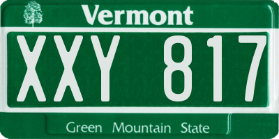 VT license plate XXY817