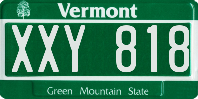 VT license plate XXY818