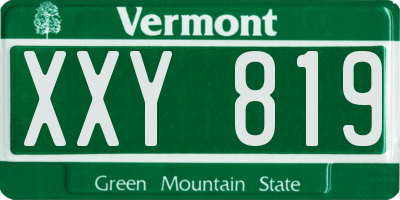 VT license plate XXY819