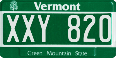 VT license plate XXY820